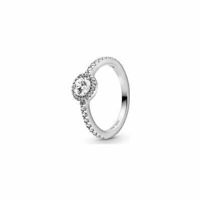 Bague Pandora Timeless halo scintillant classique en argent et oxyde de zirconium, taille 54