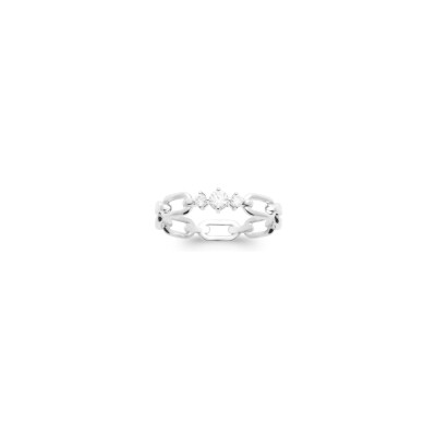 Bague en argent et oxyde de zirconium