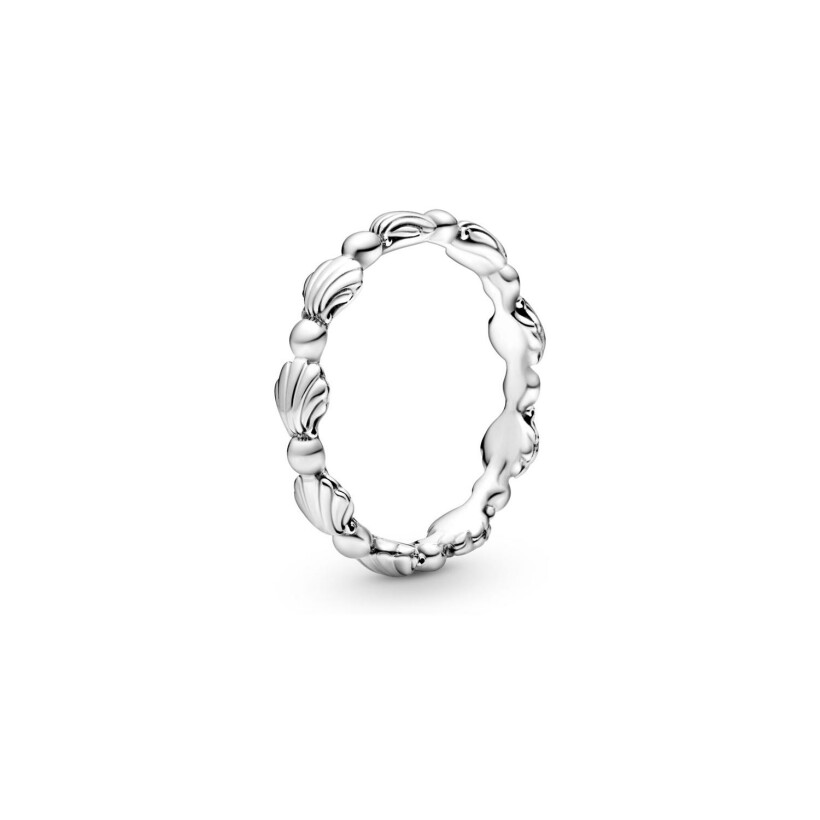 Bague Pandora coquillage perlé en argent, taille 50