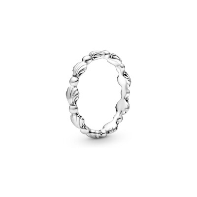 Bague Pandora coquillage perlé en argent, taille 50