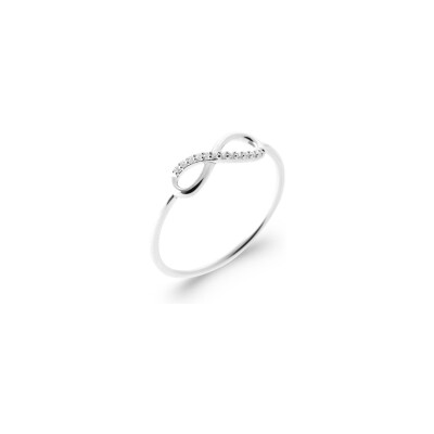 Bague en argent rhodié et oxydes de zirconium