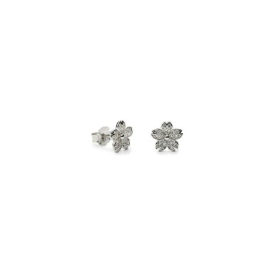Boucles d'oreilles LineArgent Coton en argent rhodié et oxydes de zirconium