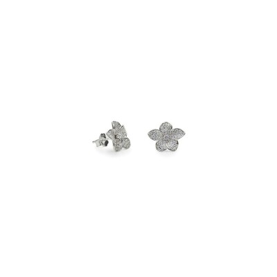 Boucles d'oreilles LineArgent Coton en argent rhodié et oxydes de zirconium