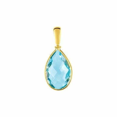 Pendentif en or jaune et topaze bleue