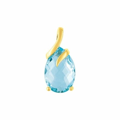 Pendentif en or jaune et topaze bleue