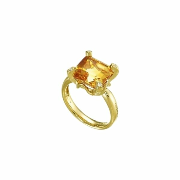 Bague Chimento Iris en or jaune, quartz citrine et diamants