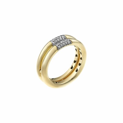 Bague Chimento Bamboo Pure en or jaune et diamants