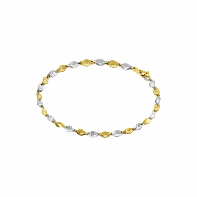 Bracelet Chimento Accenti en or jaune, or gris et diamant
