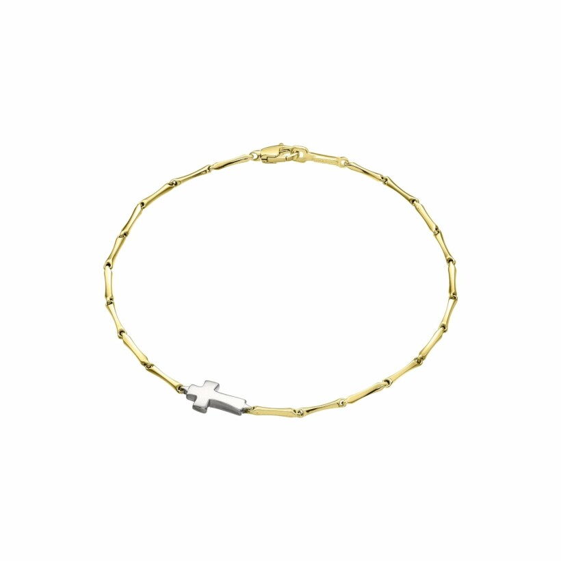 Bracelet Chimento Bamboo Shine en or jaune avec element en or gris
