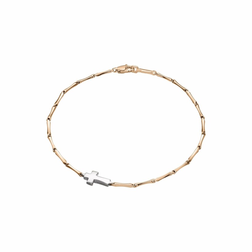 Bracelet Chimento Bamboo Shine en or rose avec element en or gris