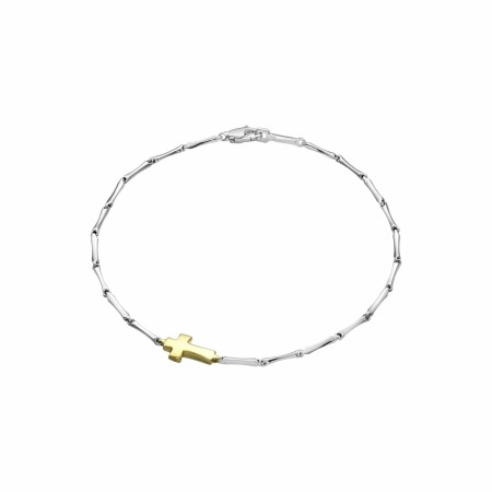 Bracelet Chimento Bamboo Shine en or gris avec element en or jaune