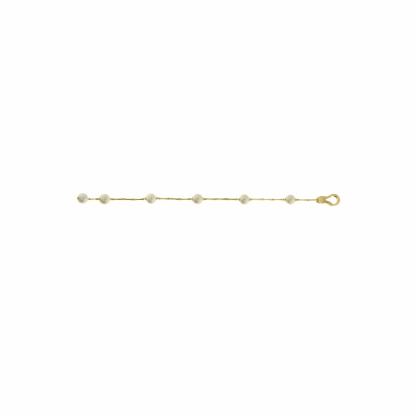 Bracelet Chimento Bamboo Pearl en or jaune et perles