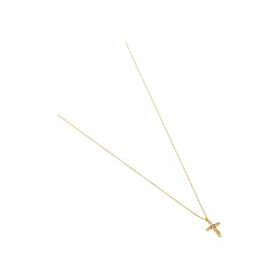 Collier Une A Une Tatoo en laiton doré et zircons