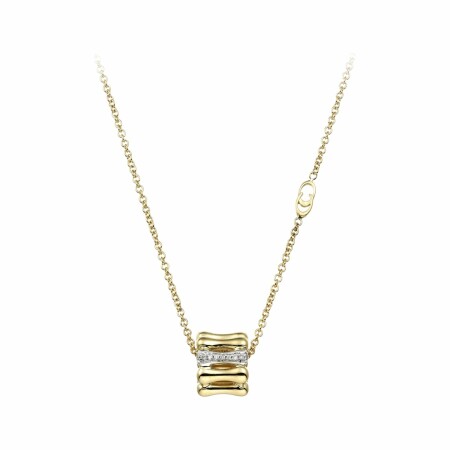 Collier Chimento Bamboo Over en or jaune et diamants, 45cm