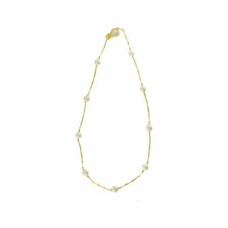 Collier Chimento Bamboo Pearls en or jaune et perles, 50cm