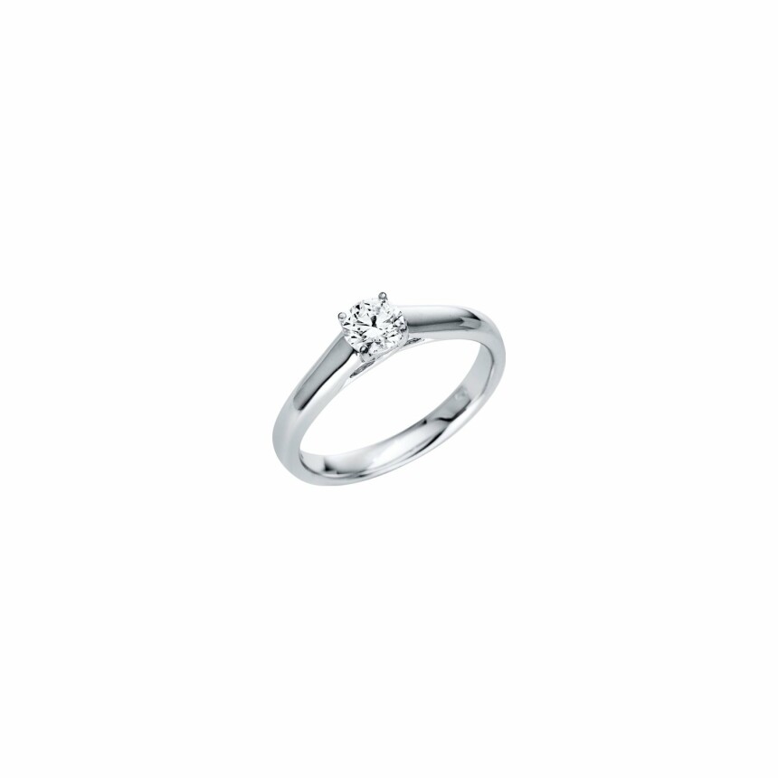 Ferret 4-claw solitaire, white gold, 0.4ct centre, size 52