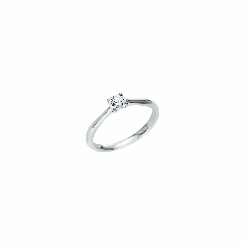 Ferret 4-claw solitaire, white gold, 0.4ct centre, size 52