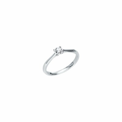 Solitaire Ferret 4 griffes en or gris, centre de 0.4ct, taille 52