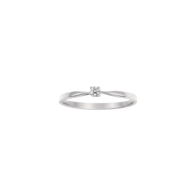 Solitaire en or blanc et diamant 0.04ct