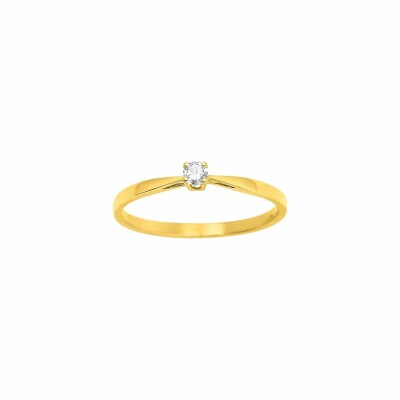 Solitaire en or jaune et diamant 0.08ct