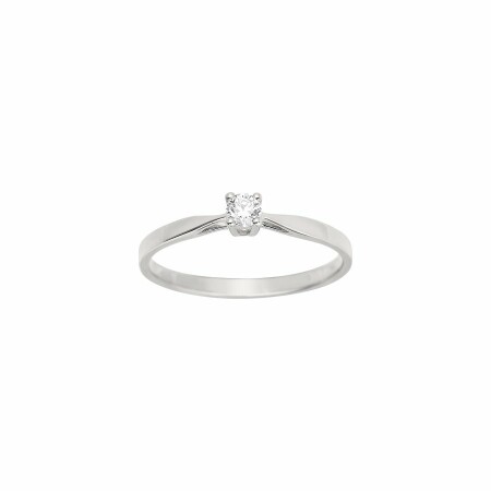 Solitaire en or blanc et diamant 0.1ct