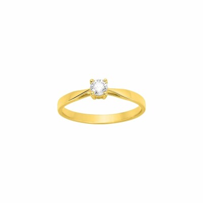 Solitaire en or jaune et diamant 0.18ct