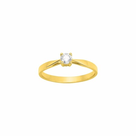 Solitaire en or jaune et diamant 0.18ct