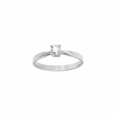 Solitaire en or blanc et diamant 0.23ct