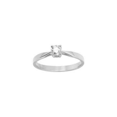 Solitaire en or blanc et diamant 0.23ct