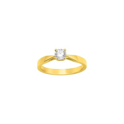 Solitaire en or jaune et diamant 0.35ct