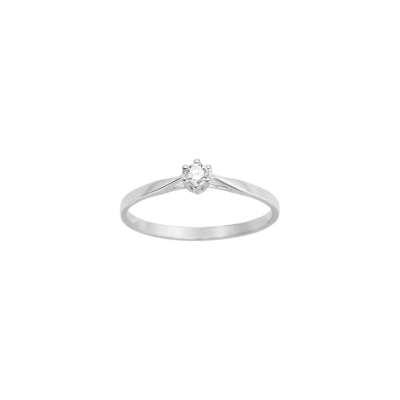 Solitaire en or blanc et diamant 0.08ct