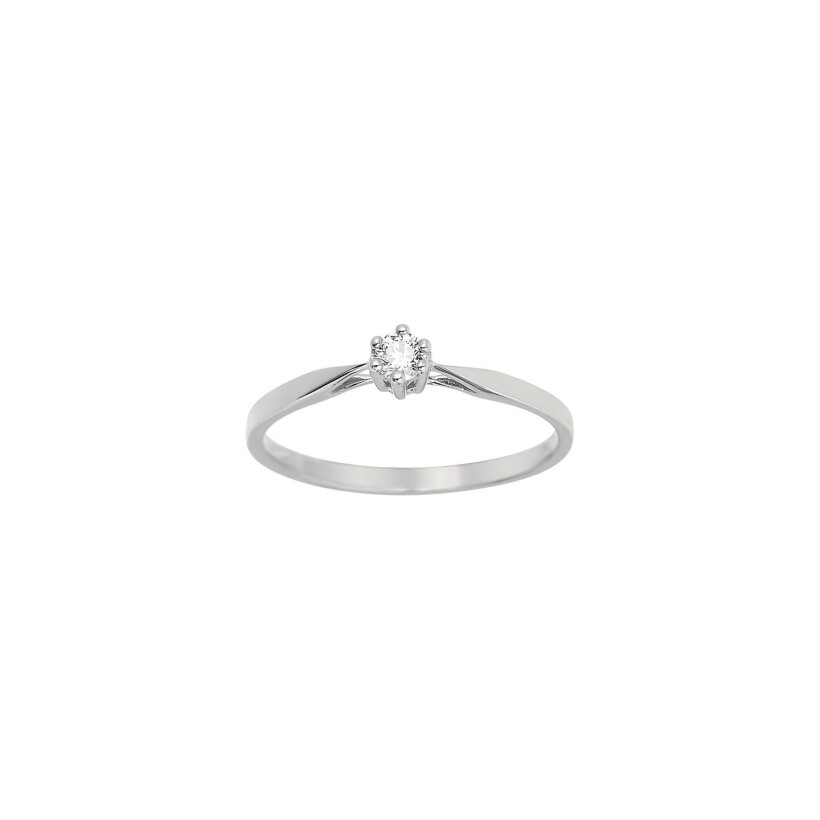 Solitaire en or blanc et diamant 0.10ct