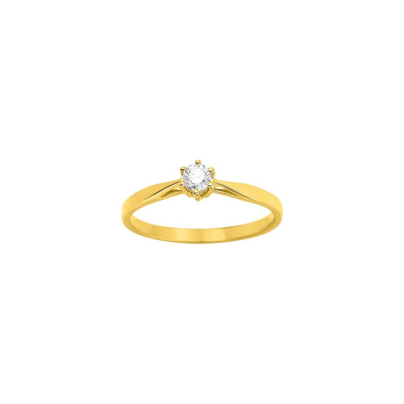 Solitaire en or jaune et diamant 0.14ct