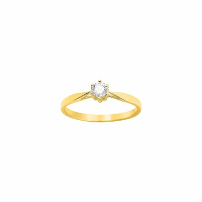 Solitaire en or jaune et diamant 0.18ct