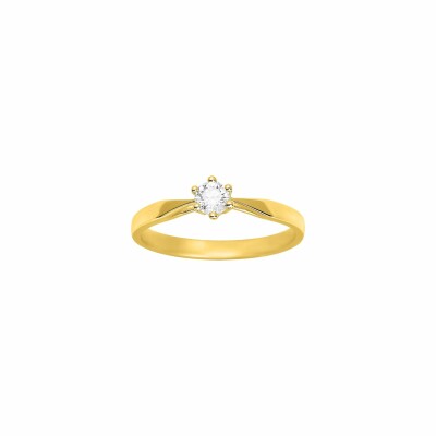 Solitaire en or jaune et diamant 0.23ct