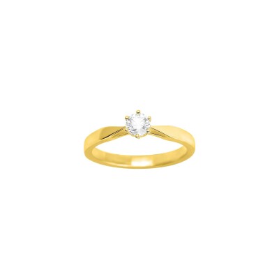 Solitaire en or jaune et diamant 0.30ct