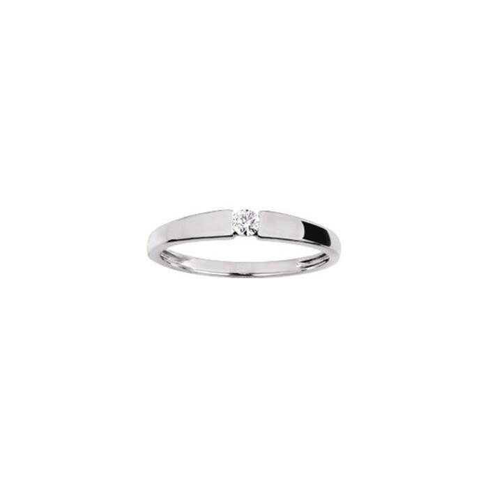 Solitaire en or blanc et diamant 0.08ct