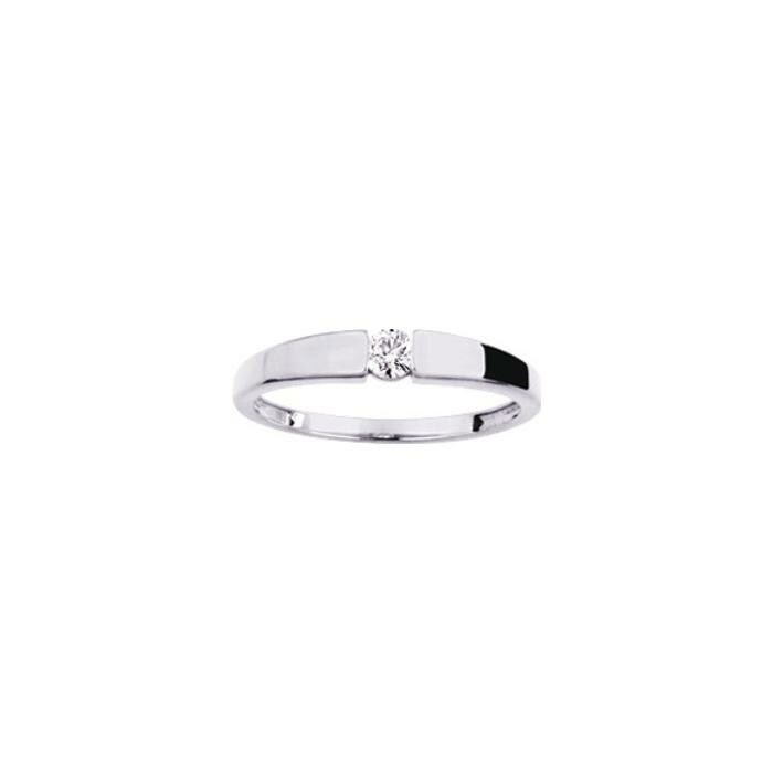 Solitaire en or blanc et diamant 0.14ct