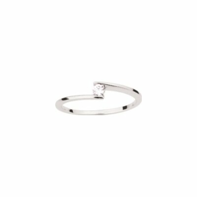 Solitaire en or blanc et diamant 0.08ct