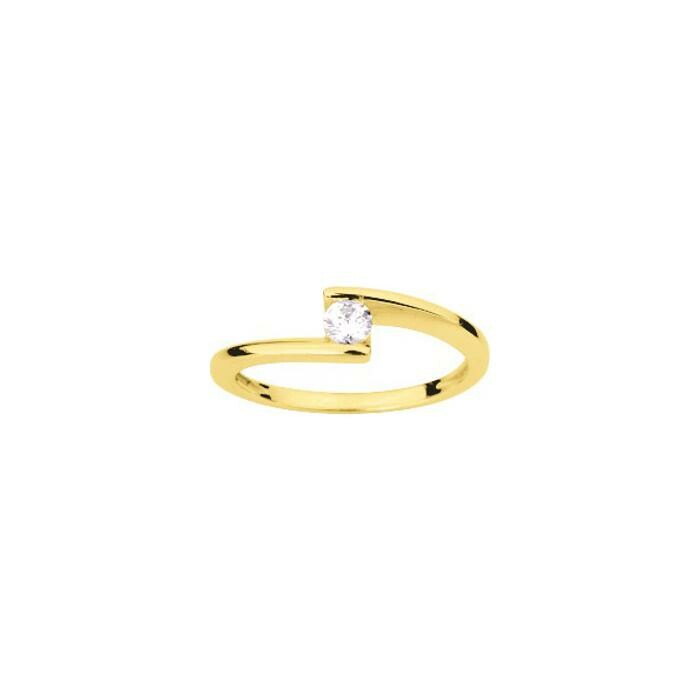 Solitaire en or jaune et diamant 0.18ct