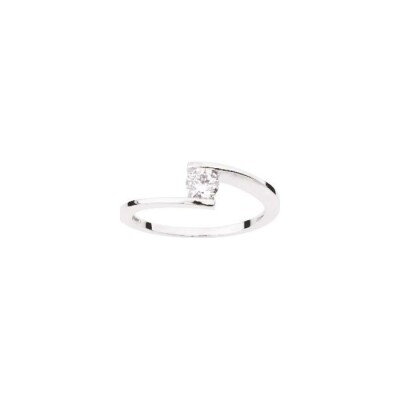 Solitaire en or blanc et diamant 0.23ct