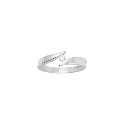 Solitaire en or blanc et diamant 0.10ct