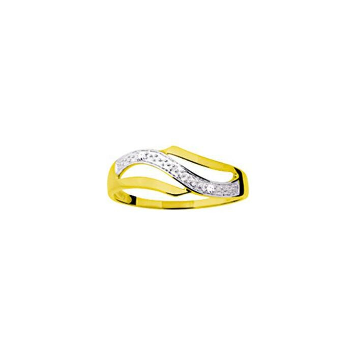 Bague en or jaune et diamant, 0.01ct