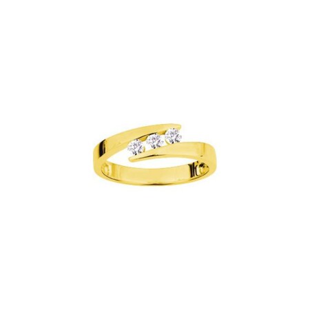 Bague en or jaune et diamant, 0.24ct