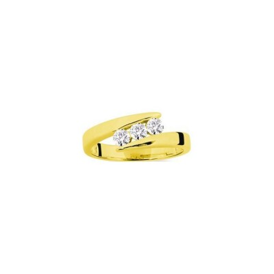 Bague en or jaune et diamant, 0.42ct