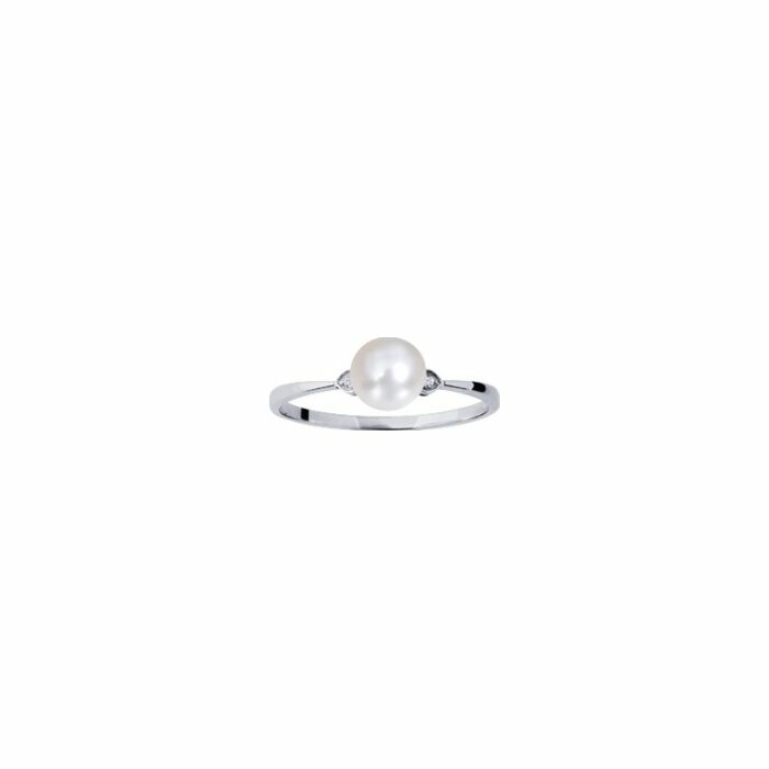 Bague en or blanc et perle d'eau douce