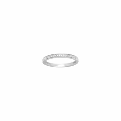 Alliance demi tour en or blanc et diamants 0.10ct