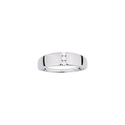 Bague en or blanc et diamant, 0.06ct