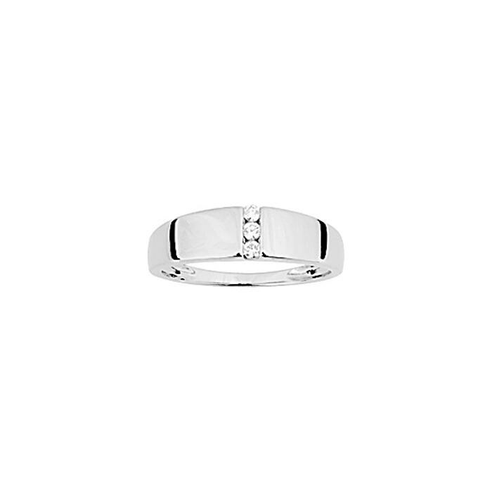 Bague en or blanc et oxyde de zirconium