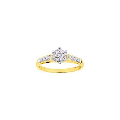 Bague en or jaune et diamant, 0.23ct